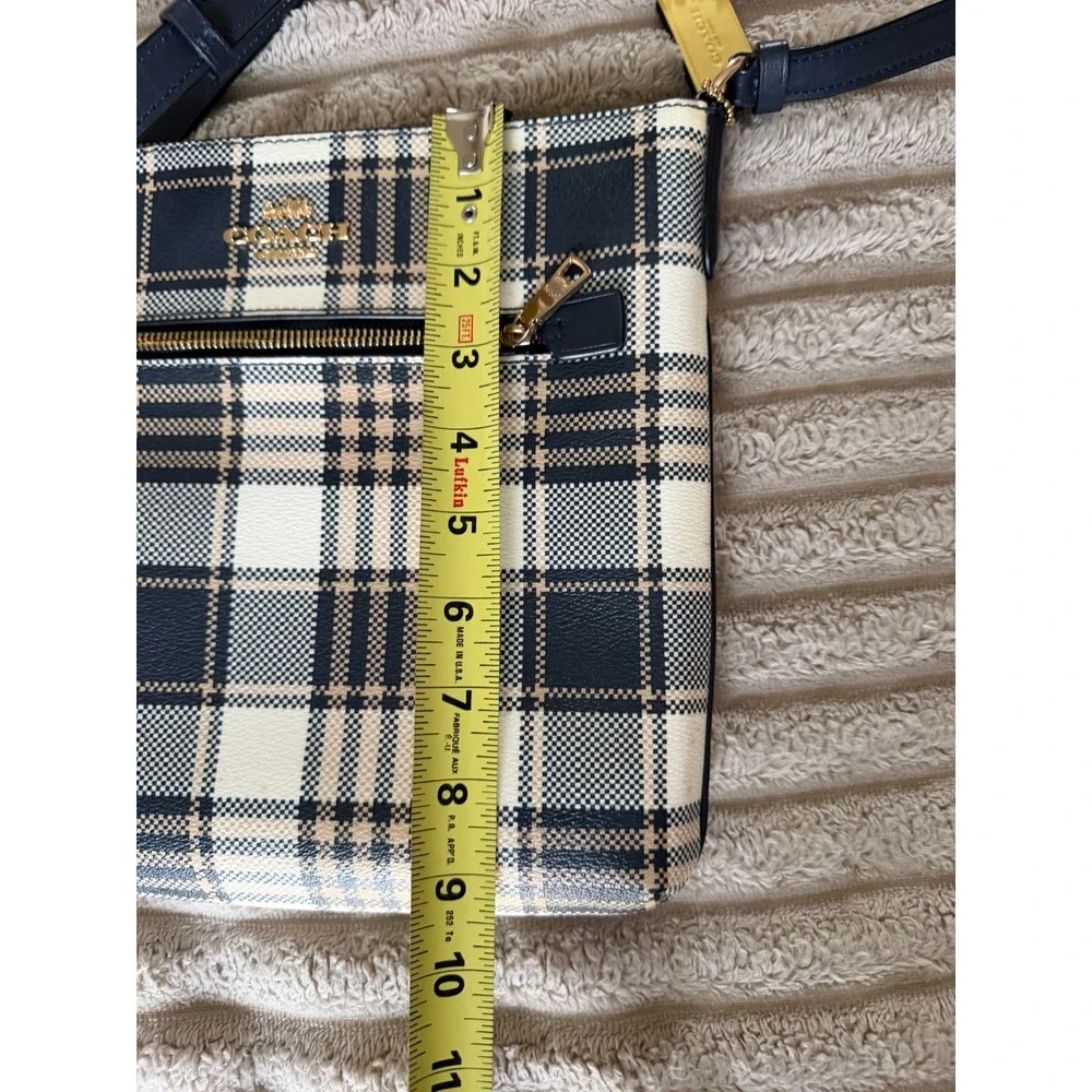 Coach Rowan File Bag Garden Plaid Print Coated Canvas C8587 - Picture 8 of 13